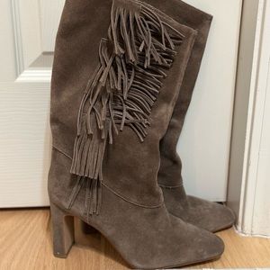 Vince Camuto leather fringe boots